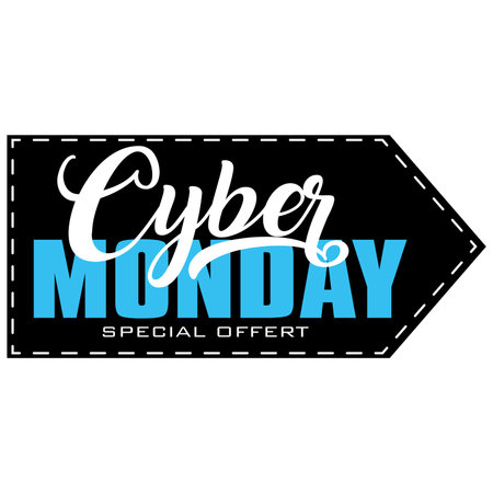 Cyber monday label. Special discount, offer and saleのイラスト素材