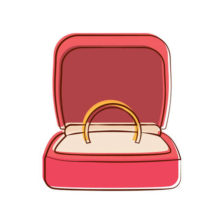 Isolated romantic rings golden love icon- Vectorのイラスト素材
