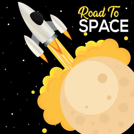 Space rocket take off road to sapace poster - Vectorのイラスト素材