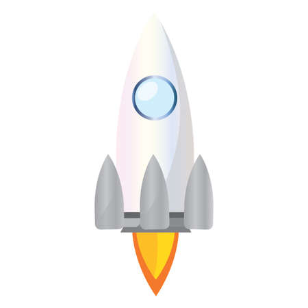 Isolated Space rocket white road to sapace icon - Vectorのイラスト素材