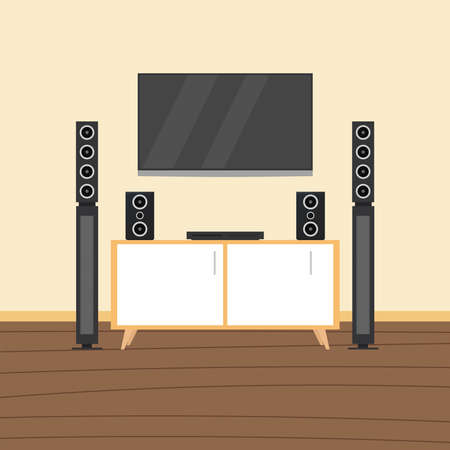 Home theater image. home entertainment - Vector illustrationのイラスト素材
