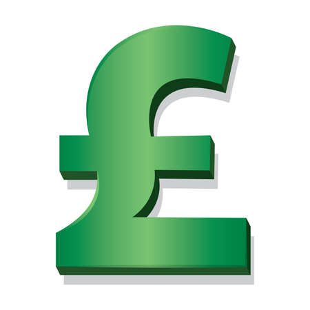 Isolated pound sterling symbol green in white background financial icon- Vectorのイラスト素材