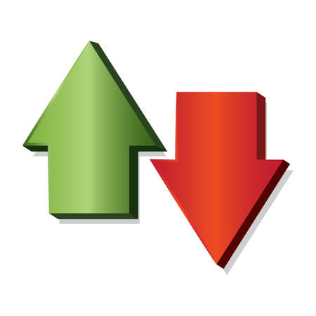 Isolated up and down green in white background financial icon- Vectorのイラスト素材