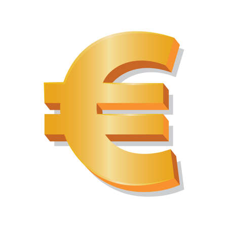 Isolated euro symbol gold in white background financial icon- Vectorのイラスト素材