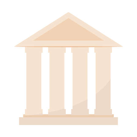 Isolated bank white in white background financial icon- Vectorのイラスト素材