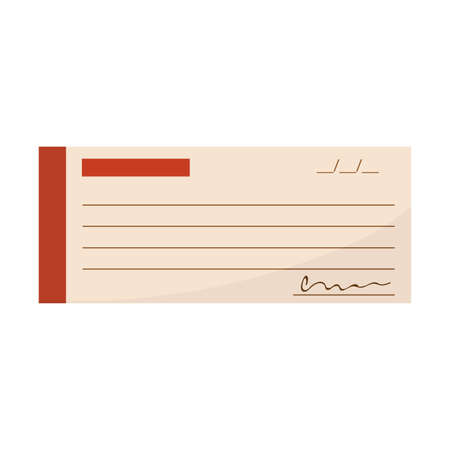 Isolated check money in white background financial icon- Vectorのイラスト素材