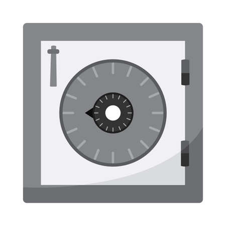 Isolated strongbox grey in white background financial icon- Vectorのイラスト素材