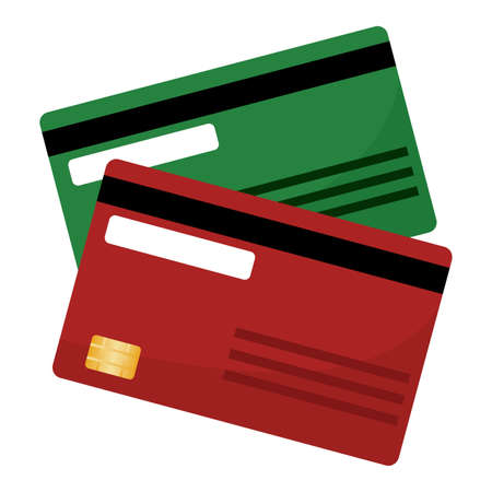Isolated credit cards in white background financial icon- Vectorのイラスト素材