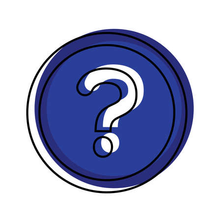Isolated question online digital marketing colorful icon in white background- Vectorのイラスト素材
