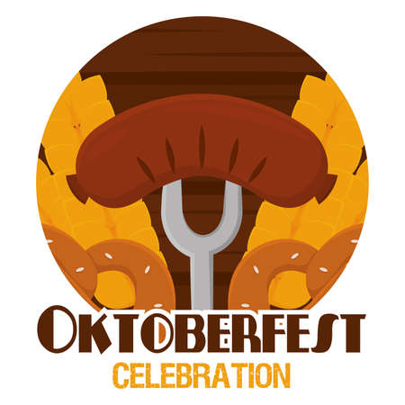 Isolated german sausage oktoberfest logo icon- Vectorのイラスト素材