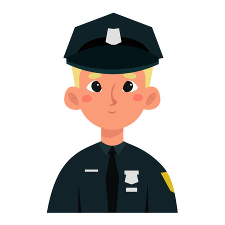 Isolated police old labour day icon- Vector