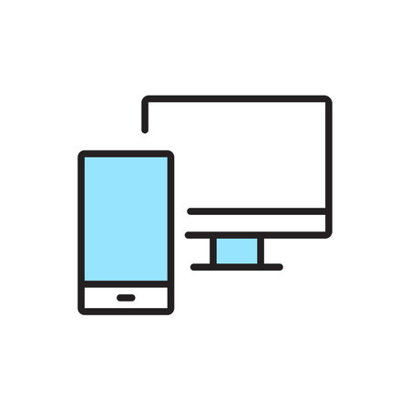 Isolated phone and computers tecnology online icon- Vectorのイラスト素材