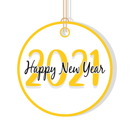 Label of happy new year 2021 - Vector illustrationのイラスト素材