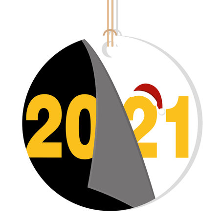 Label of happy new year 2021 - Vector illustrationのイラスト素材