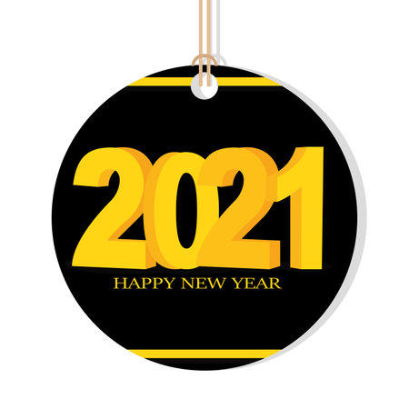 Label of happy new year 2021 - Vector illustrationのイラスト素材