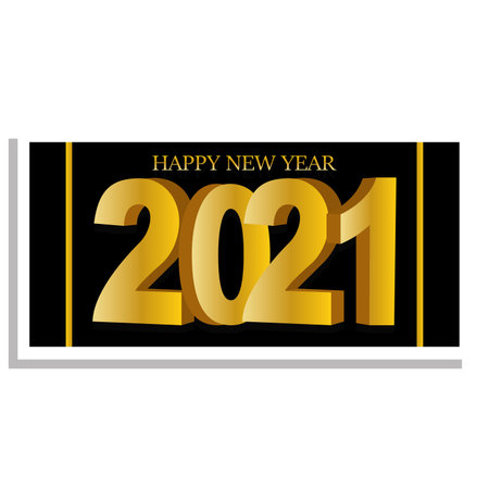 Banner of happy new year 2021 - Vector illustrationのイラスト素材