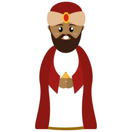 Isolated magic king cartoon. Christmas season - Vector illustrationのイラスト素材