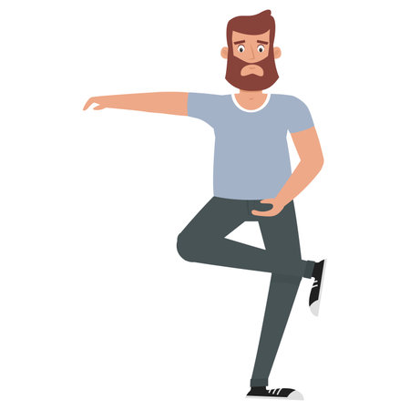 Isolated man with beard hygge style icon - Vectorのイラスト素材
