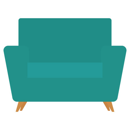 Isolated green sofa hygge style icon - Vectorのイラスト素材