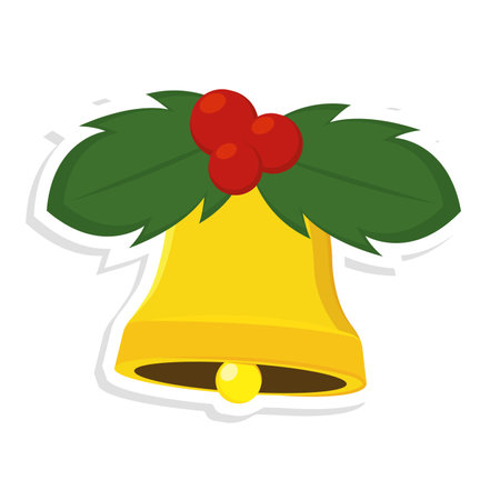 Isolated christmas bell. Christmas decoration - Vector illustrationのイラスト素材