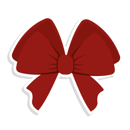 Isolated red ribbon icon. Christmas decoration - Vectorのイラスト素材
