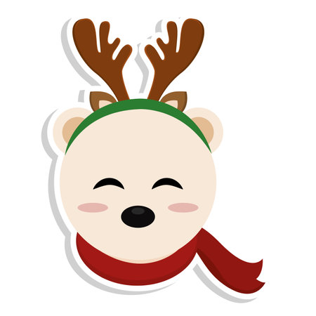 Isolated christmas polar bear. Christmas character - Vectorのイラスト素材
