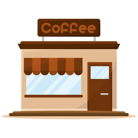 Isolated coffee shop building. Building icon - Vectorのイラスト素材