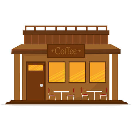 Isolated coffee shop building. Building icon - Vectorのイラスト素材