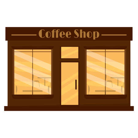 Isolated coffee shop building. Building icon - Vectorのイラスト素材