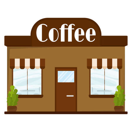 Isolated coffee shop building. Building icon - Vectorのイラスト素材