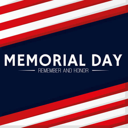 Memorial day poster with text Vector illustrationのイラスト素材
