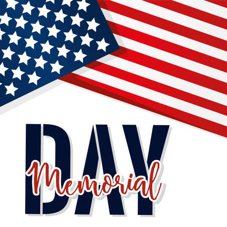 Memorial day poster with a flag of USAのイラスト素材