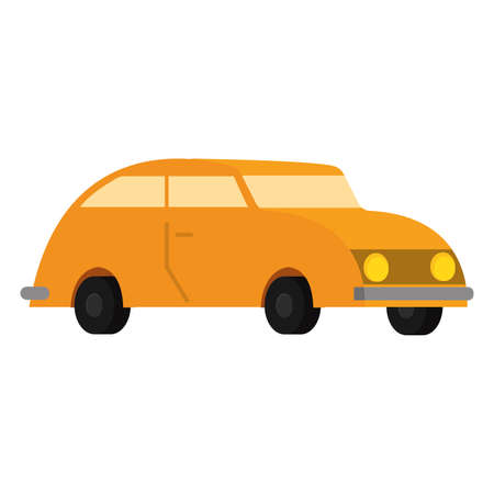 Isolated 3d yellow car icon Vector illustrationのイラスト素材