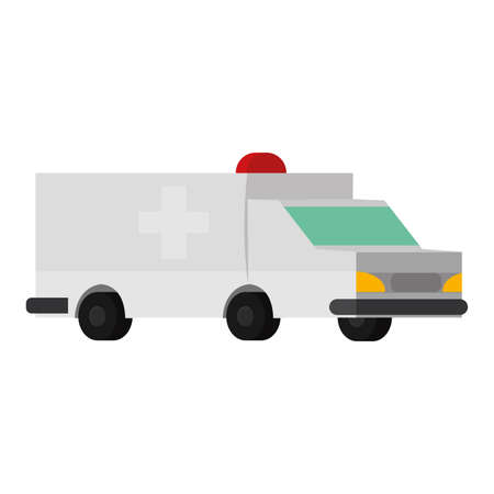 Isolated 3d white ambulance car icon Vector illustrationのイラスト素材