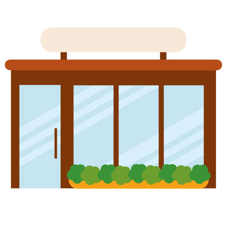 Isolated shop building icon Store structure Vectorのイラスト素材