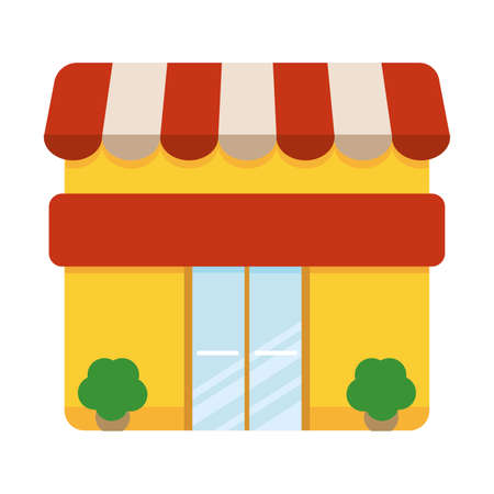 Isolated shop building icon Store structure Vectorのイラスト素材
