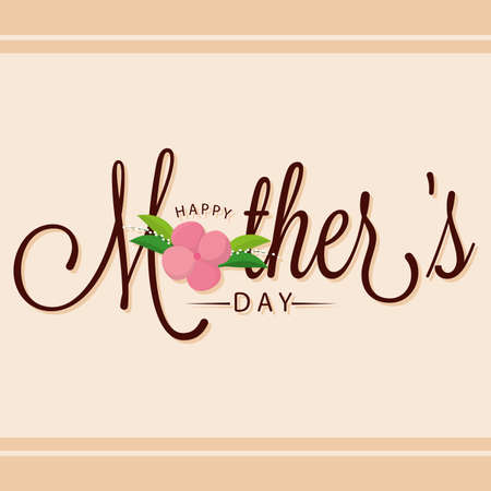 Mother day poster with text and roses Vectorのイラスト素材