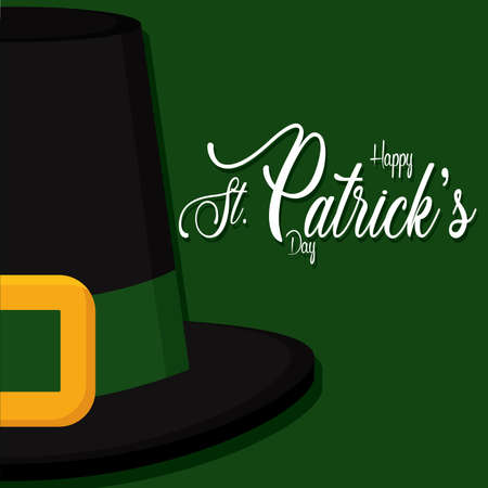 Saint patricks day poster Elf hat Vector illustrationのイラスト素材