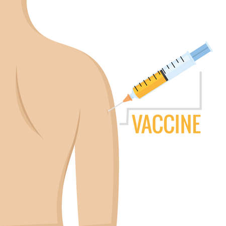 Covid-19 vaccine Person getting vaccinated Vaccination time - Vectorのイラスト素材