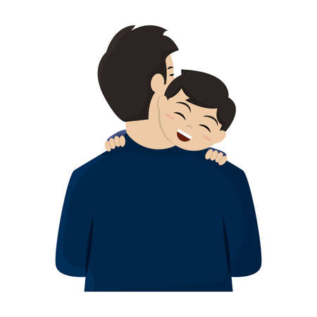 Isolated man hugging his son Vector illustrationのイラスト素材
