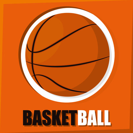 Basketball poster with a basketball ball Vector illustrationのイラスト素材