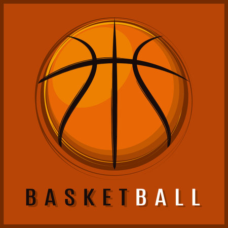 Basketball poster with a basketball ball Vector illustrationのイラスト素材