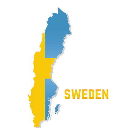 Isolated map with flag of Sweden Vector illustrationのイラスト素材
