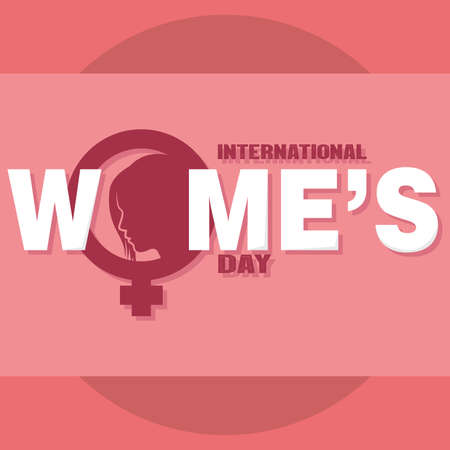 Female symbol and woman silhouette Women day Vector illustrationのイラスト素材