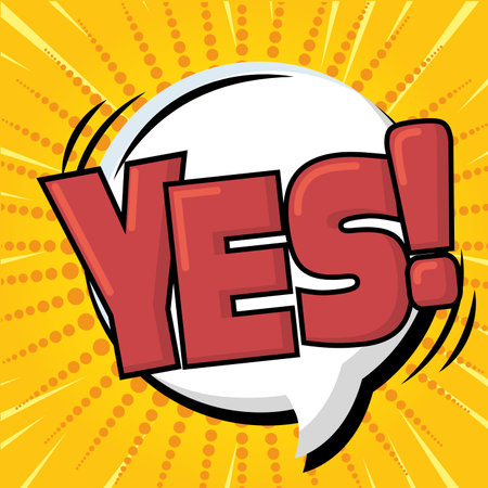 Isolated comic speech Yes cartoon expression Vectorのイラスト素材