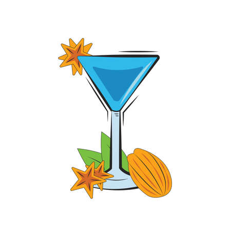 Isolated tropical cocktail with pitaya and leaves Vectorのイラスト素材