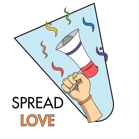 Isolated hand holding a megaphone pride day icon Vectorのイラスト素材