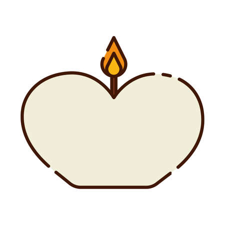 Isolated candle with heart shape flat design icon Vector illustrationのイラスト素材