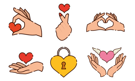 Set of different valentine day flat design icons Vector illustrationのイラスト素材