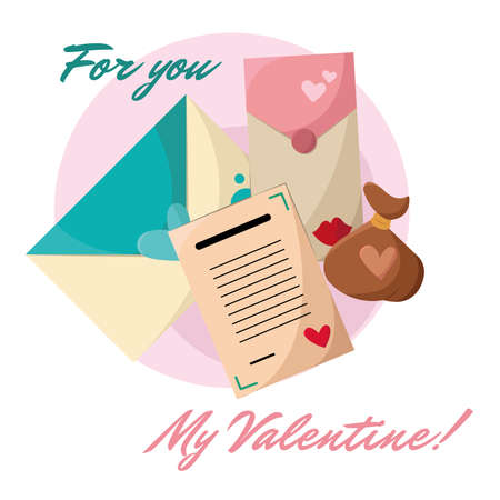Group of gift cards Valentine day Vectorのイラスト素材